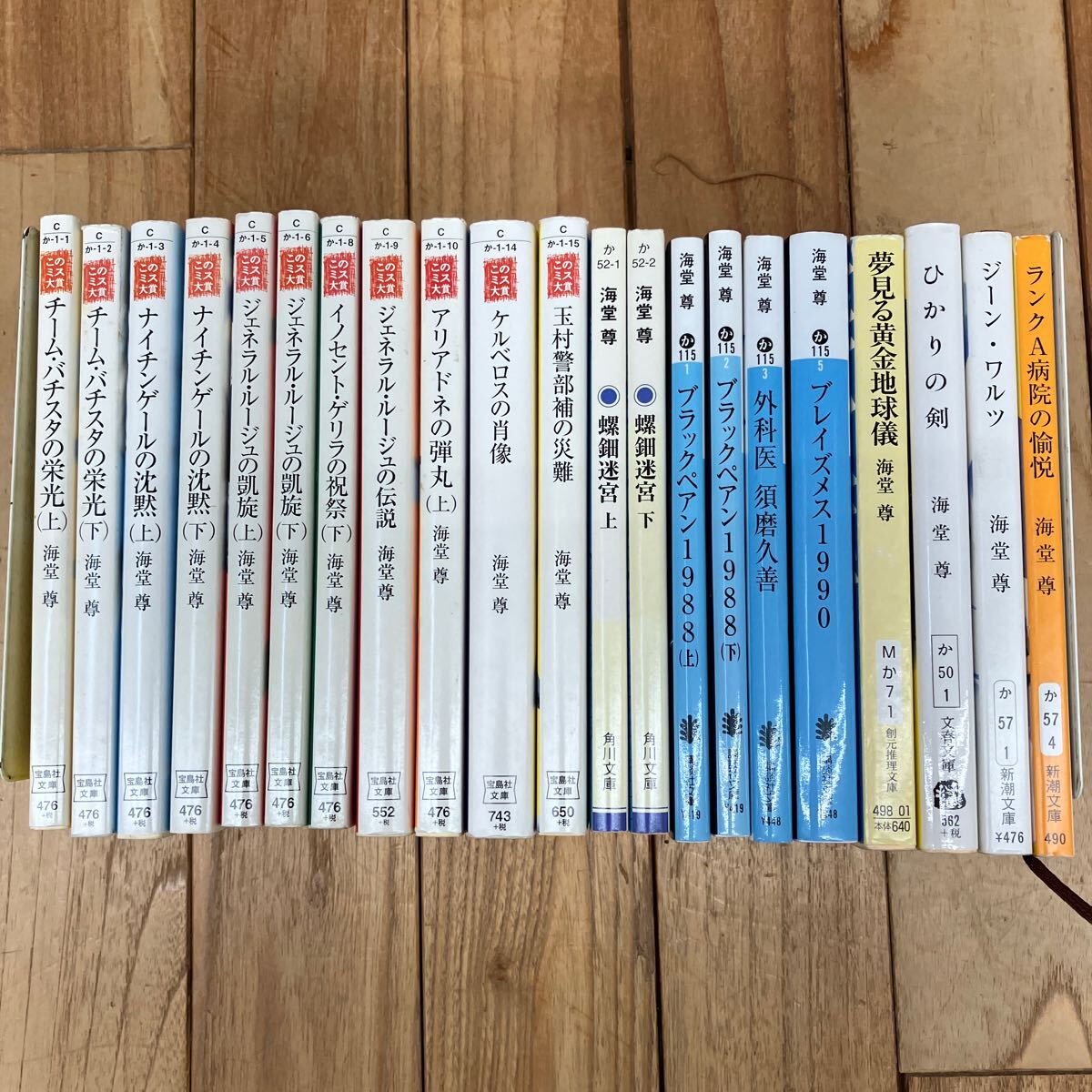 A-ш/ 海堂尊 文庫本 不揃い21冊まとめ チーム・バチスタの栄光 ナイチンゲールの沈黙 ブラックペアン1988 夢見る黄金地球儀 他