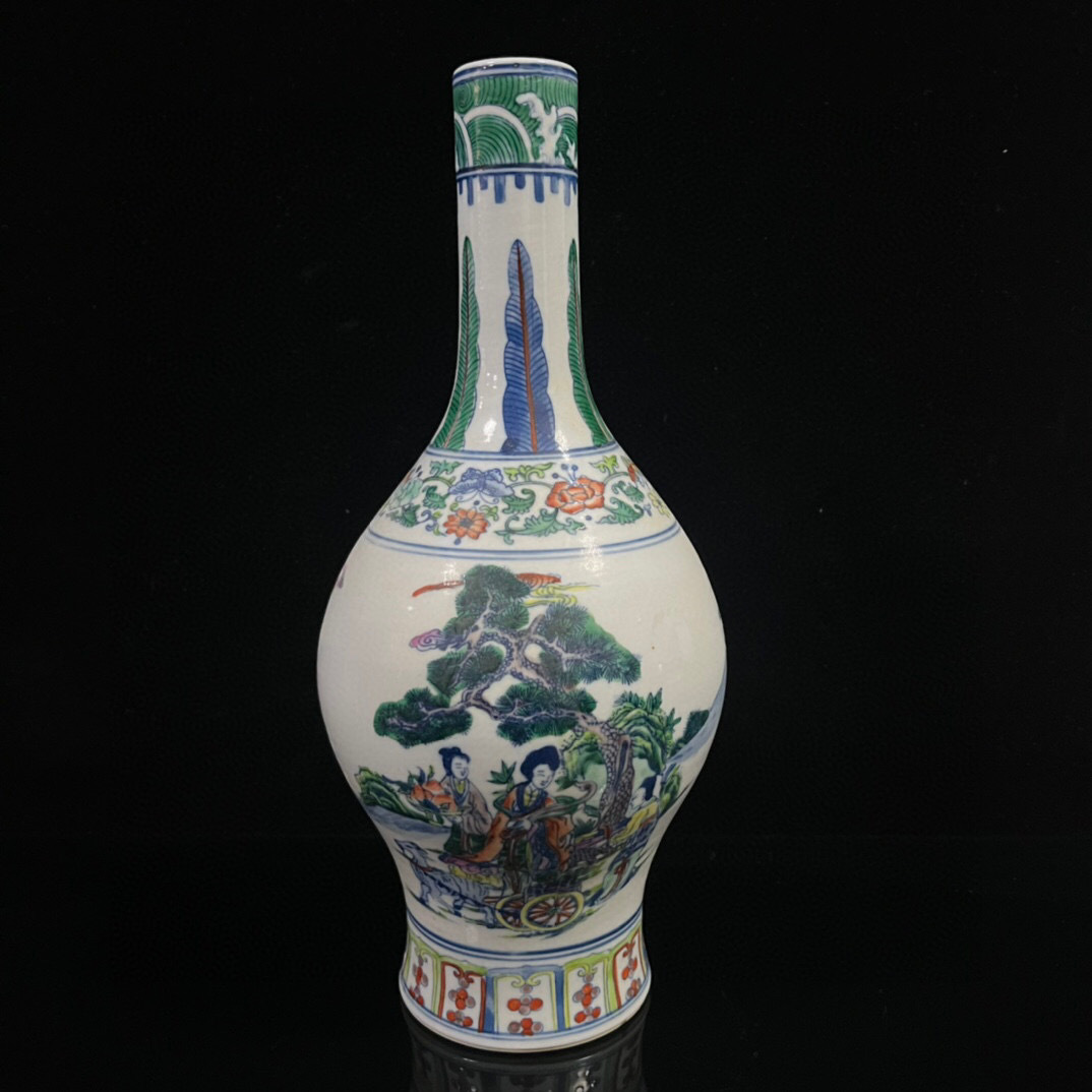 古美術 花瓶 清時代染付花瓶 MT-77 古美術花瓶清時代染付花瓶 MT-77