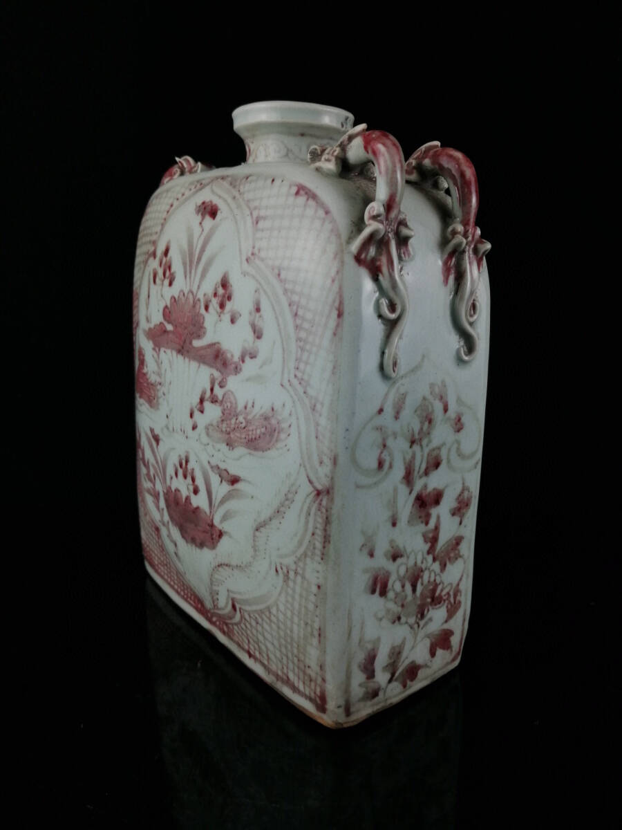 蔵c9604】中国古美術 染付吉紋兜鉢 大明成化年製 古箱付き