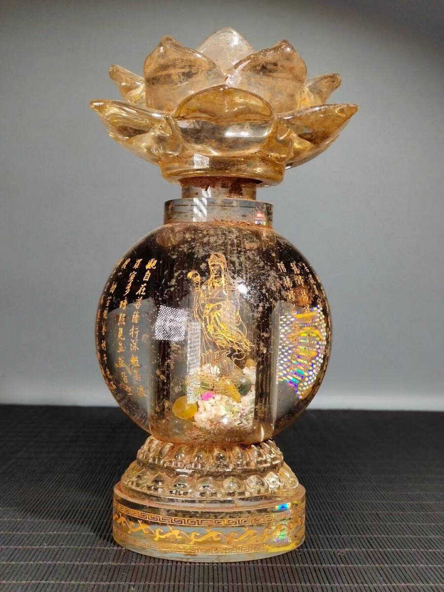 清・水晶細作・描金・仏塔・舍利塔・蓮花塔・供養品 』極細工 清・水晶細作・描金・仏塔・舍利塔・蓮花塔・供養品 』極細工