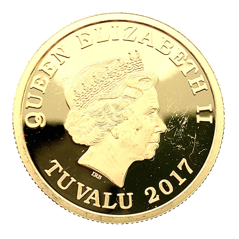 とり 鶏金貨 ツバル エリザベス女王 2017年 24金 純金 6.2g 1/5オンス コイン イエローゴールド コレクション Gold