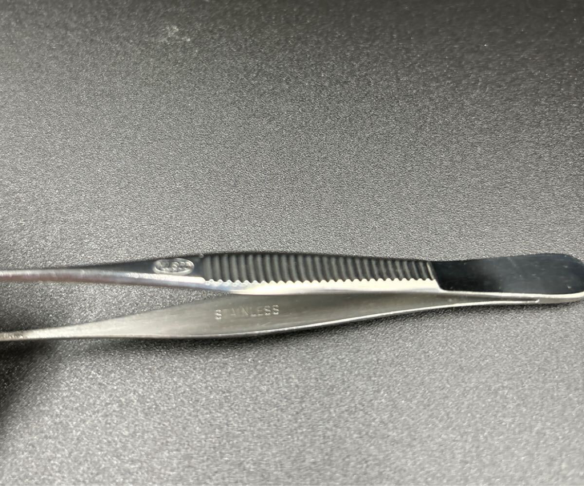先細(xì)無(wú)鉋ピンセット　　メーカー詳細(xì)不明　未使用品