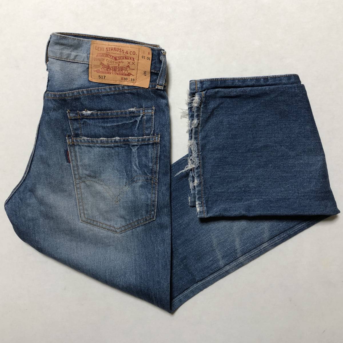 廃盤 日本製 Levi's リーバイス 517 USED加工 デニム ジーンズ w30 管理A1073