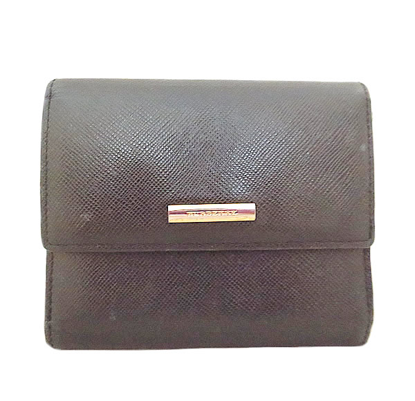 人気の 美品 BURBERRY バーバリー レザー Wホック財布 女性用財布