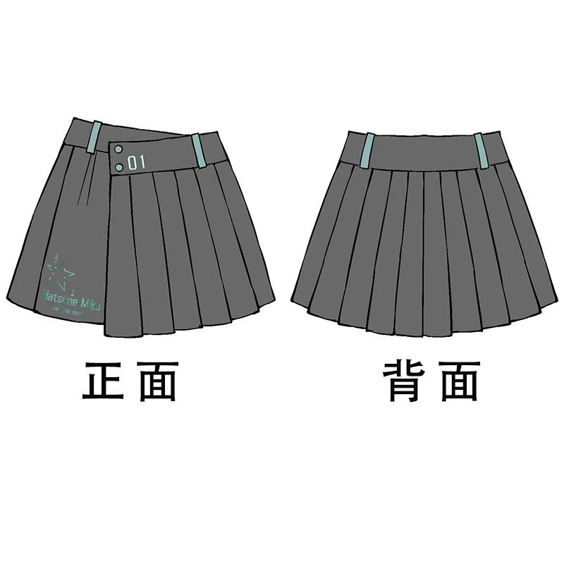 即納】初音ミク×天羽川コラボ ラップキュロットスカート 海外