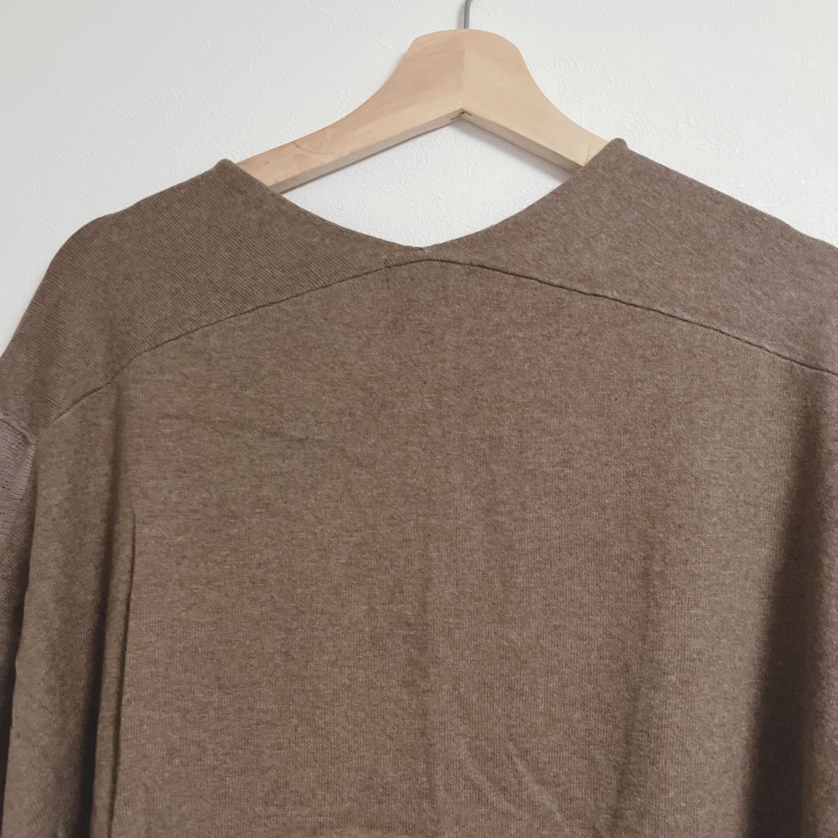 pas de calais パドカレ ブラウン Vネック長袖ニット pas de calais パドカレブラウン Vネック長袖ニット