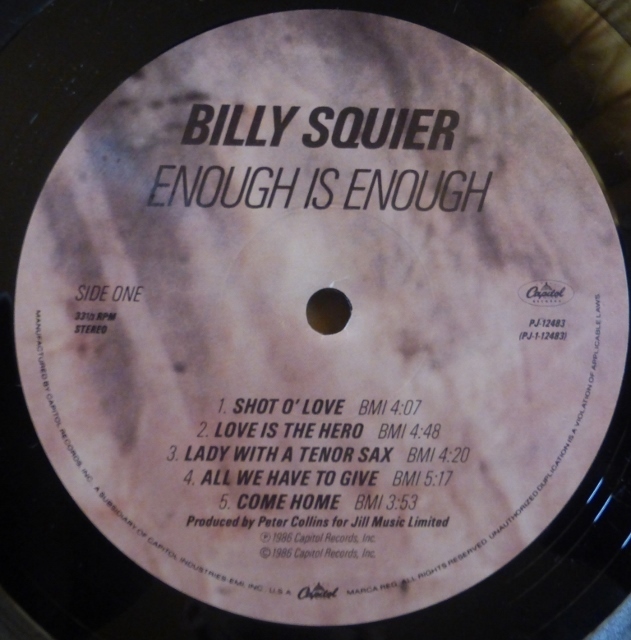 BILLY SQUIER「ENOUGH IS ENOUGH」米ORIG [PJ規格] シュリンク美品_画像5
