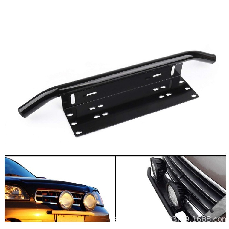  pipe bumper guard number plate number stay black LED working light Work light stay Jimny Hustler Delica front 