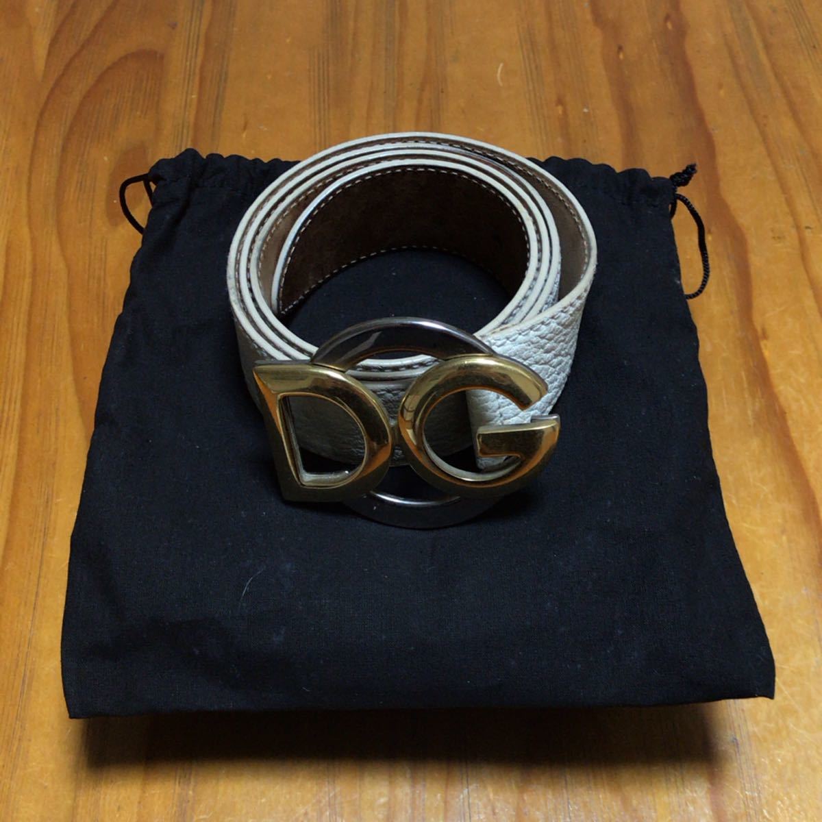 ☆美品☆ ドルチェ＆ガッバーナ 白ベルト シルバー＆ゴールド www