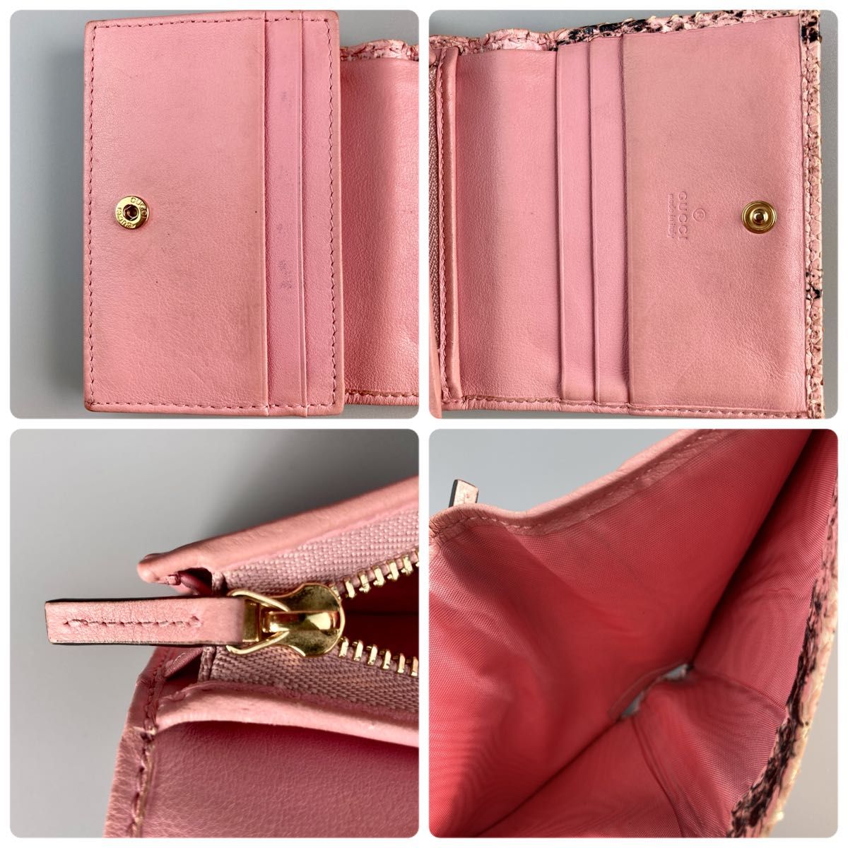 希少 GUCCI グッチ 二つ折り財布 GGマーモント パイソン 小型 希少 GUCCI グッチ 二つ折り財布 GGマーモント パイソン 小型