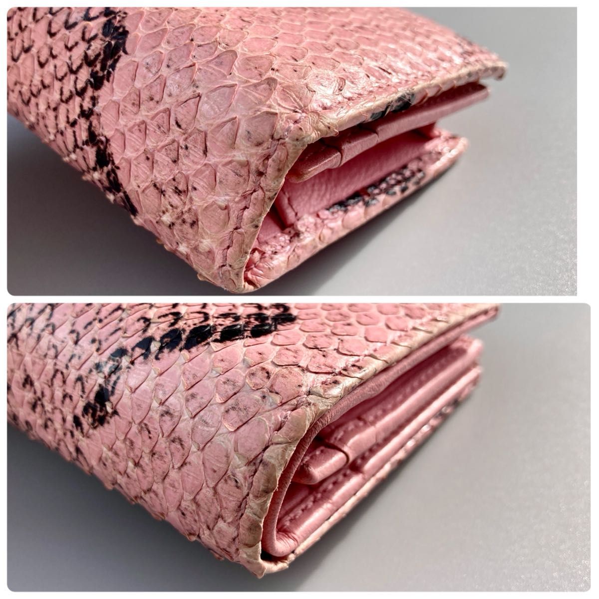 希少 GUCCI グッチ 二つ折り財布 GGマーモント パイソン 小型 希少 GUCCI グッチ 二つ折り財布 GGマーモント パイソン 小型