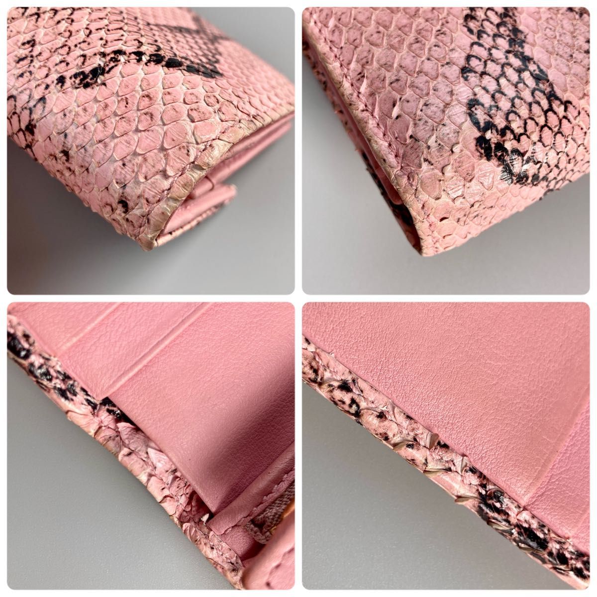 希少 GUCCI グッチ 二つ折り財布 GGマーモント パイソン 小型 希少 GUCCI グッチ 二つ折り財布 GGマーモント パイソン 小型