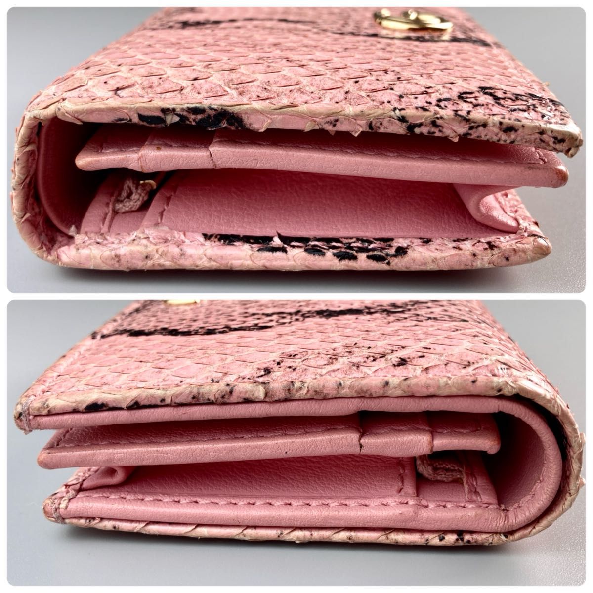 希少 GUCCI グッチ 二つ折り財布 GGマーモント パイソン 小型 希少 GUCCI グッチ 二つ折り財布 GGマーモント パイソン 小型