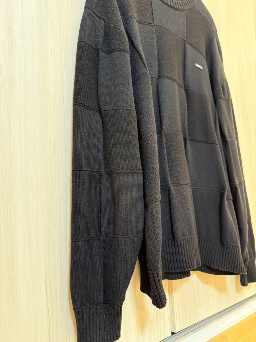 Supreme パッチワーク ニット Lサイズ 黒 スモール ロゴ Supreme パッチワーク ニット Lサイズ 黒 スモール ロゴ