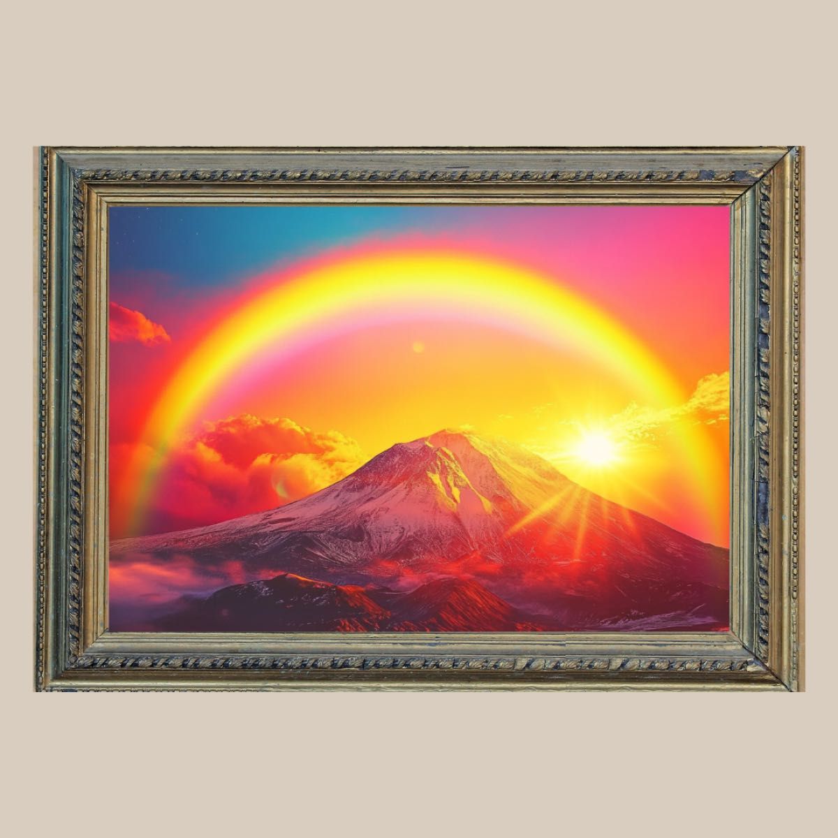 厄除け・商売繁盛 赤富士 No 78【開運風水絵画風ヒーリング 厄除け・商売繁盛 赤富士 No 78【開運風水絵画風ヒーリング