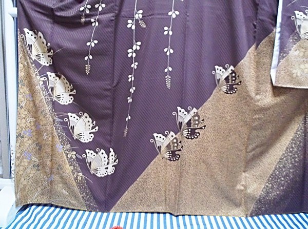  gorgeous!! long-sleeved kimono . underskirt . obi . collar . obi shime obi age. 6 point set (25)