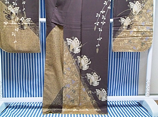  gorgeous!! long-sleeved kimono . underskirt . obi . collar . obi shime obi age. 6 point set (25)