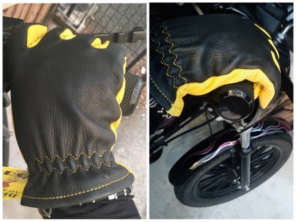 送料無料 特価 NAPA GLOVES ナパ SUPER STYLE 鹿革 グローブ プレーン オールシーズン 875BG-L BLACK×GOLD 黒×黄 ツートーン 旧車會_画像9