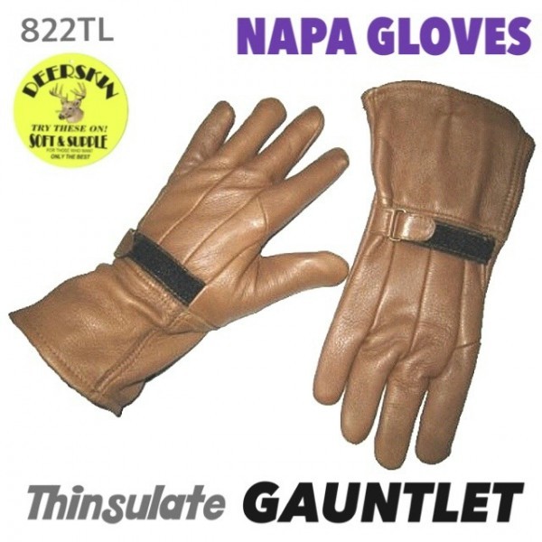 送料無料★NAPA GLOVES ナパ 鹿革 防寒 冬用 ガントレット シンサレート グローブ 822TL-XS BROWN 茶 裏地付 レディース対応 男女兼用_画像1