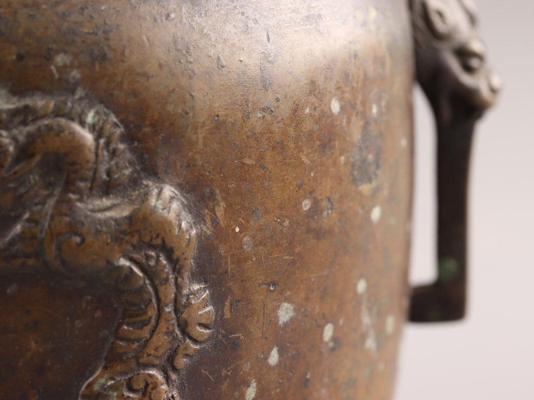 中国古玩 唐物 古銅造 大明宣徳年製 款 香炉 時代物 極上品