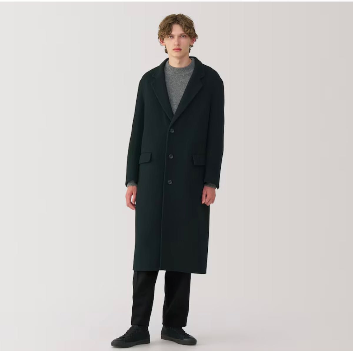 新品】 Muji Labo カシミア混 チェスターコート L ブラック 無印 新品】 Muji Labo カシミア混 チェスターコート L ブラック 無印