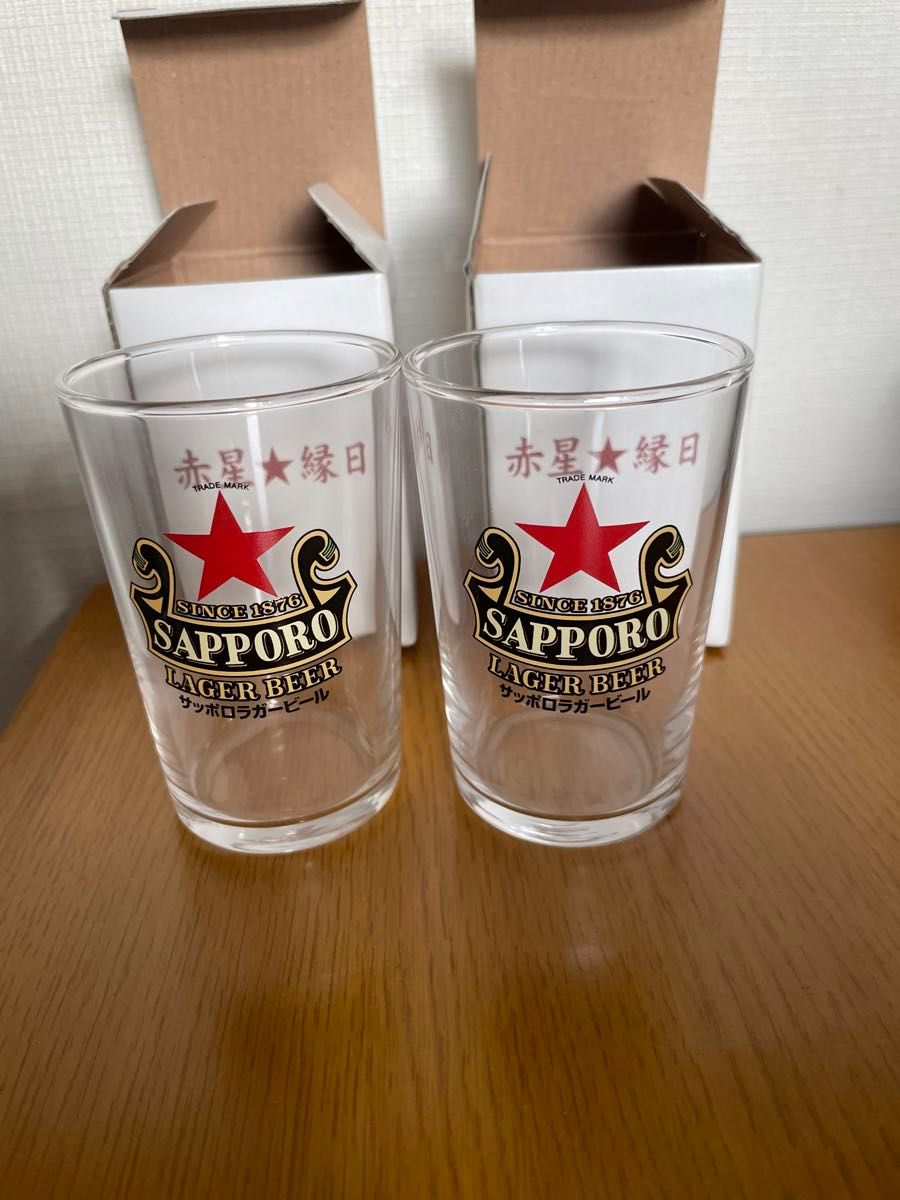 非売品】サッポロ ラガービール 赤星 縁日 グラス 2つセット 非売品】サッポロ ラガービール 赤星 縁日 グラス 2つセット