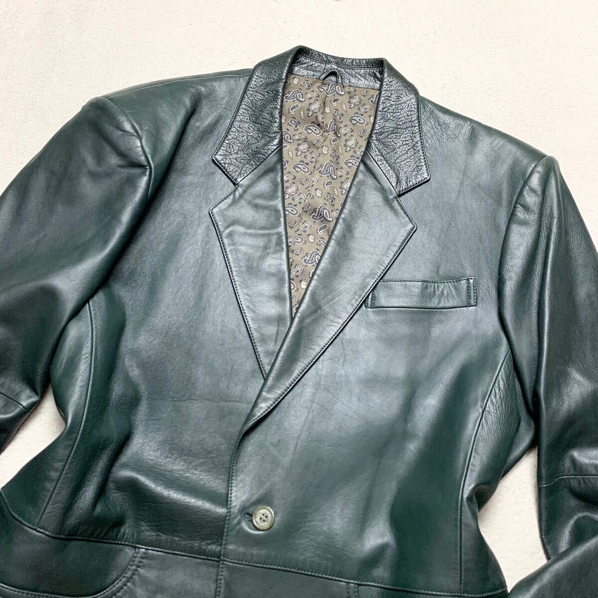 希少XL ランバン【極上のラムレザー】LANVIN テーラード 希少XL ランバン【極上のラムレザー】LANVIN テーラード