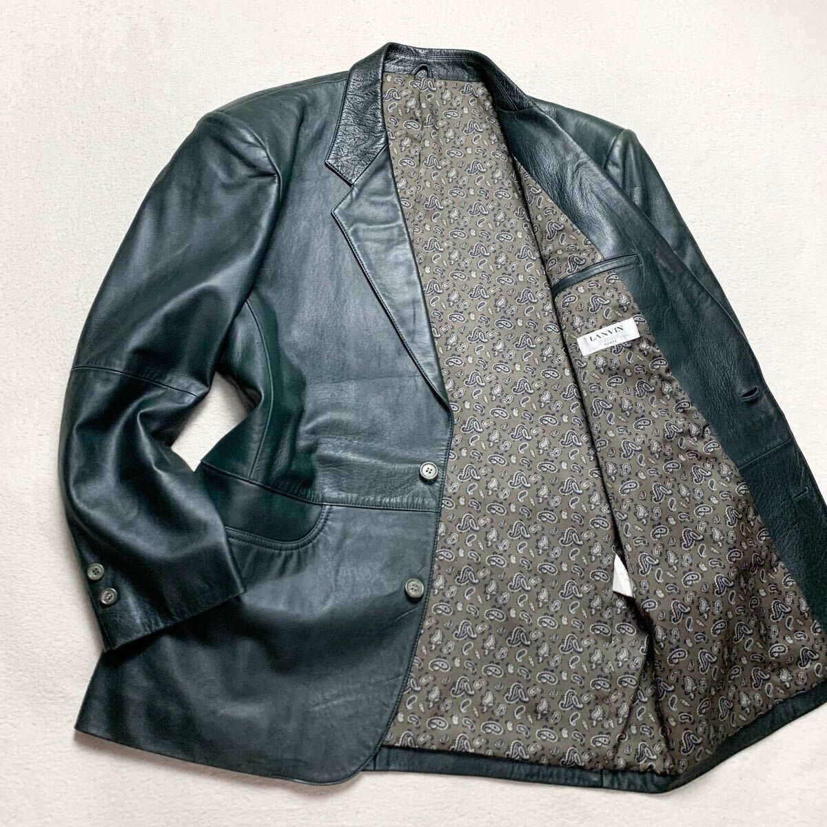 希少XL ランバン【極上のラムレザー】LANVIN テーラード 希少XL ランバン【極上のラムレザー】LANVIN テーラード