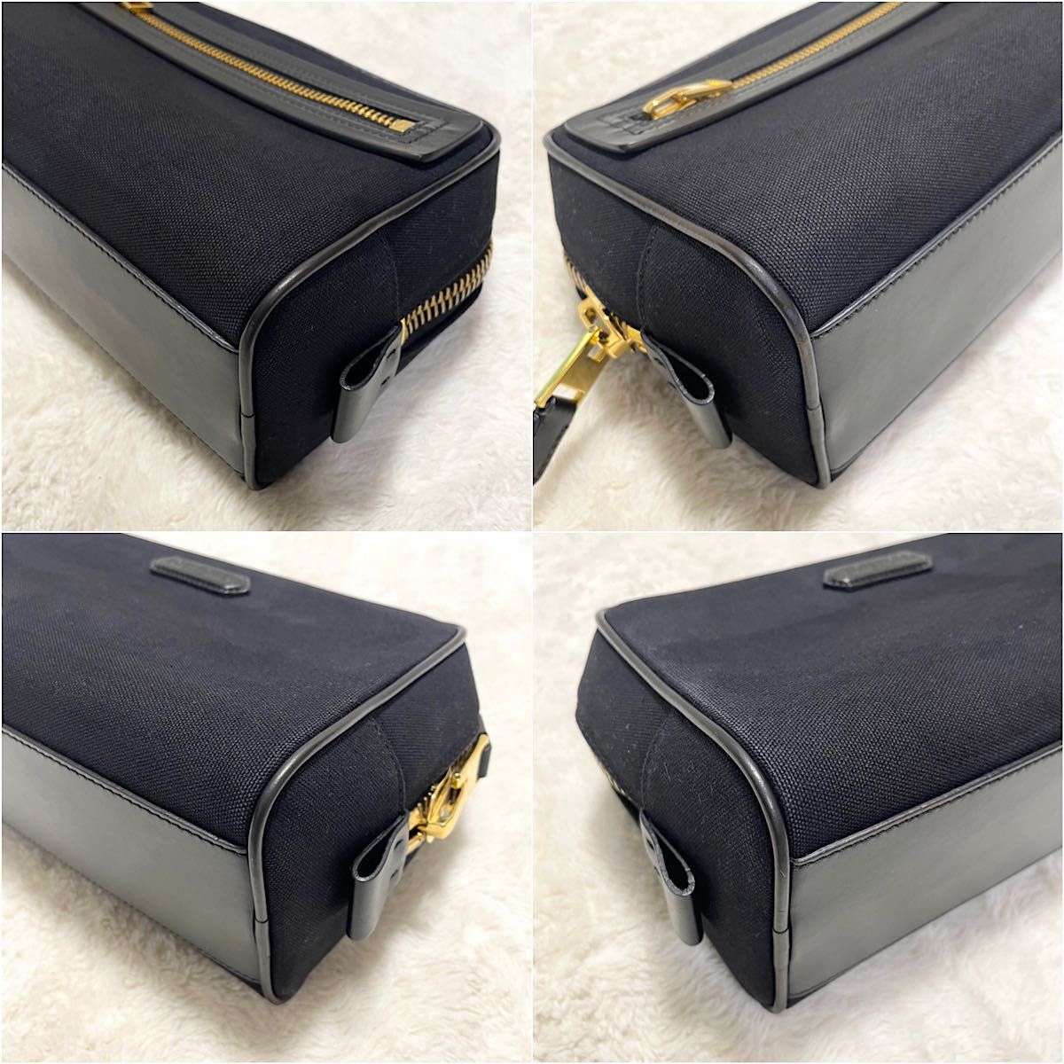 【関税込】◆TOM FORD トムフォード◆ロゴ クラッチバッグ TOM FORD トムフォード ロゴ キャンバス レザー クラッチバッグ