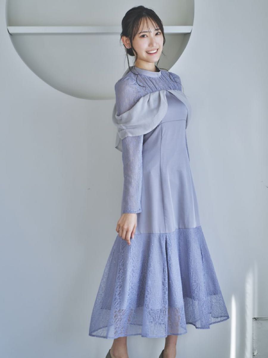 新品 dazzlin 【原かれんコラボ】レースペールレイヤードワンピース