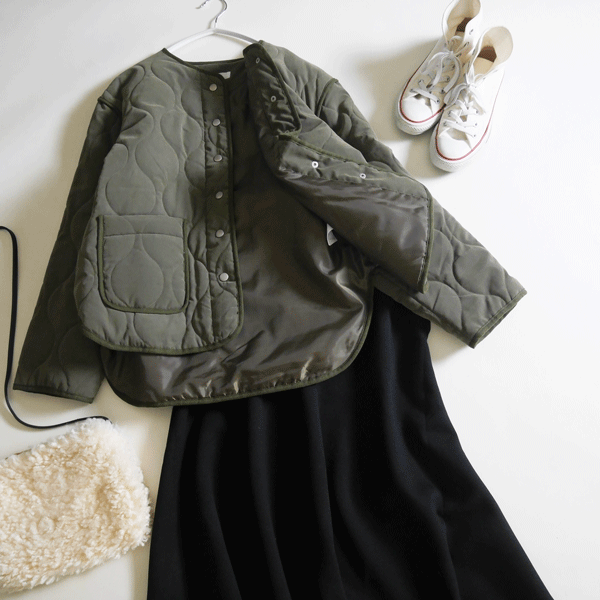 ユーズド■アーバンリサーチSENSE OF PLACE■ULTRA THERMO中綿キルティングショートコート カーキ♪ゆったりサイズ感♪
