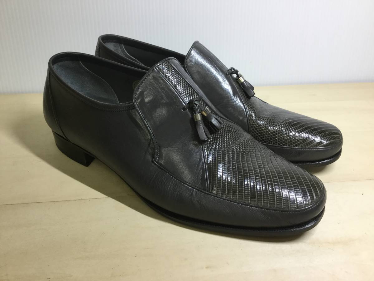 SPARTACUS スパルタカス レザースリッポン 灰色 ８EEE 26cm 高級 革靴 ビブラム