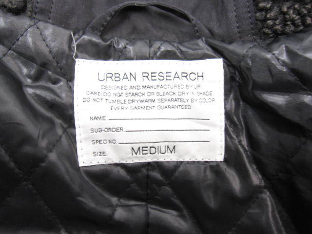  Urban Research URBAN RESEARCH жакет блузон N-2B капот мех M черный мужской D748