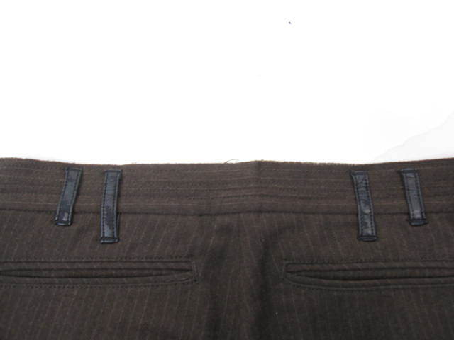  Florent FLORENT pants stripe wool 36 tea lady's D761