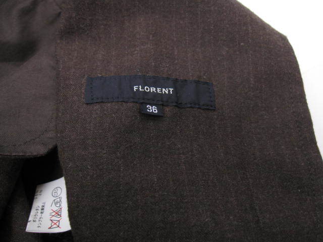  Florent FLORENT pants stripe wool 36 tea lady's D761