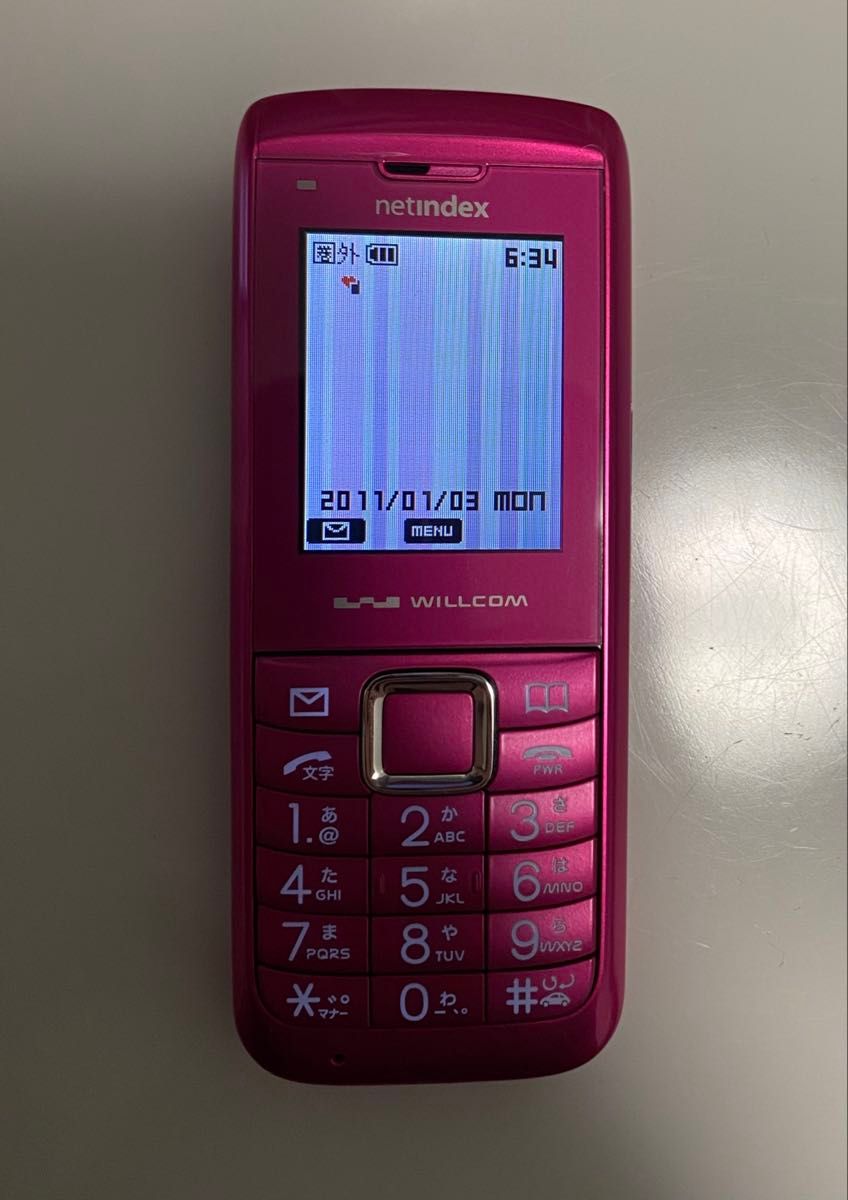 【ジャンク品】スマホ・ガラケー・ウィルコム WILLCOM ウィルコム WX01NX ガラケー 携帯電話 PHS 動作確認済み
