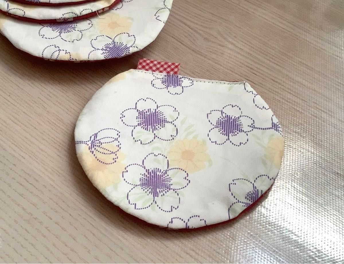 コースター 【温度でお花の色が変わります】 ハンドメイド 5枚 花柄