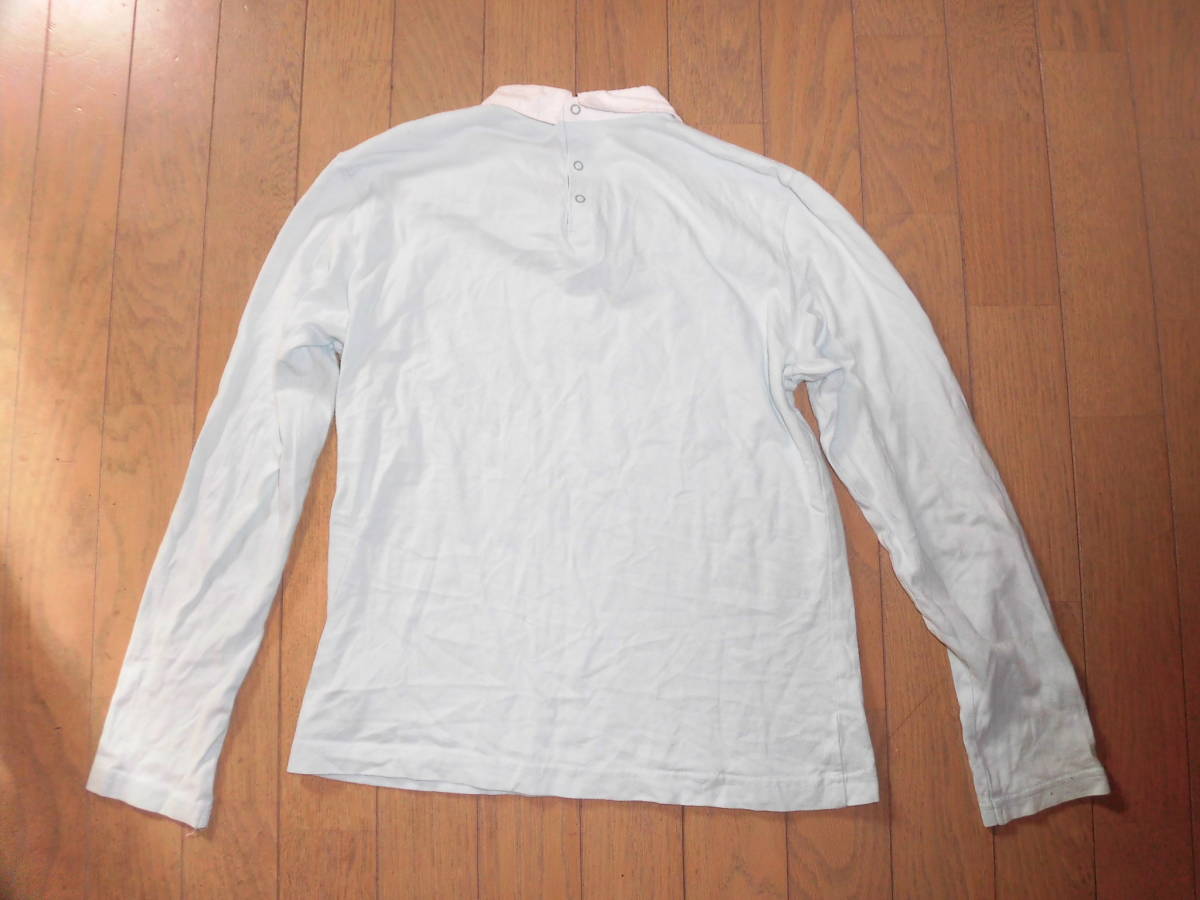  Pom Ponette * white collar light blue long sleeve shirt *160