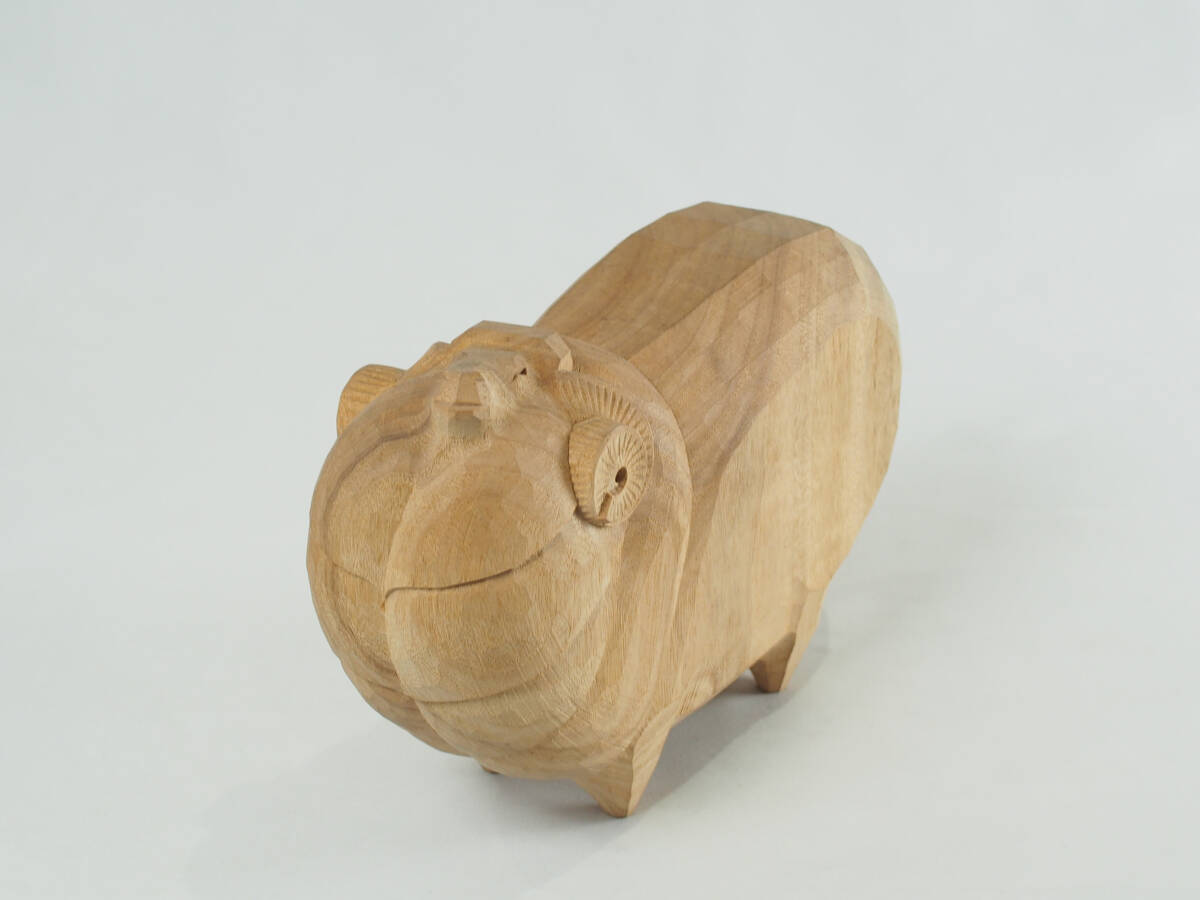 日展彫刻家 加藤知彦「銘:長閑(のどか)」木彫 未 ひつじ (付属 日展彫刻家 加藤知彦「銘:長閑(のどか)」木彫 未 ひつじ (付属