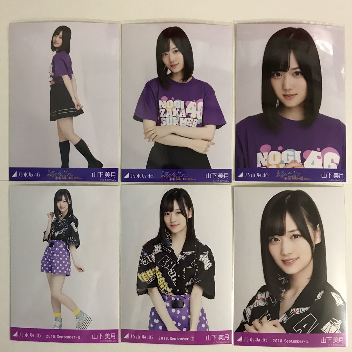 乃木坂46 山下美月 全ツ宮城Tシャツ ビビット 生写真 2種 6枚 コンプ 検) 会場 限定 真夏の全国ツアー ライブ 月別 2018.September-Ⅱ_画像1