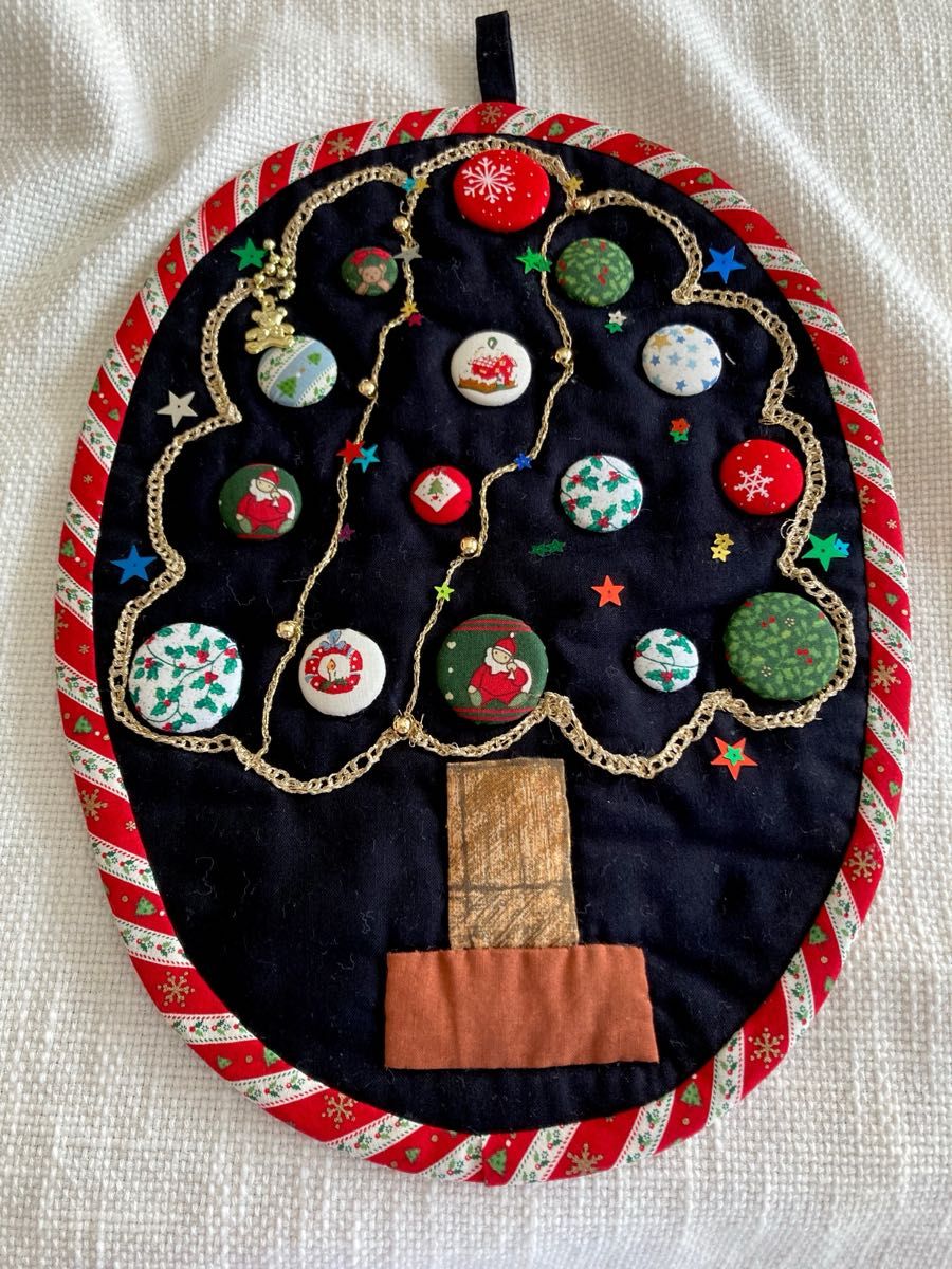 ハンドメイド パッチワーク クリスマスツリー 壁飾り ハンドメイド パッチワーク クリスマスツリー 壁飾り