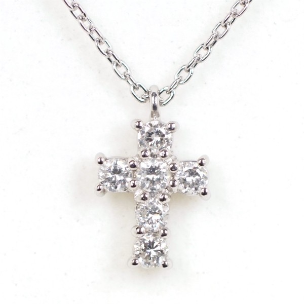 ヴァンドーム青山 ダイヤモンド クロス ネックレス 0.23ct PT900/PT850