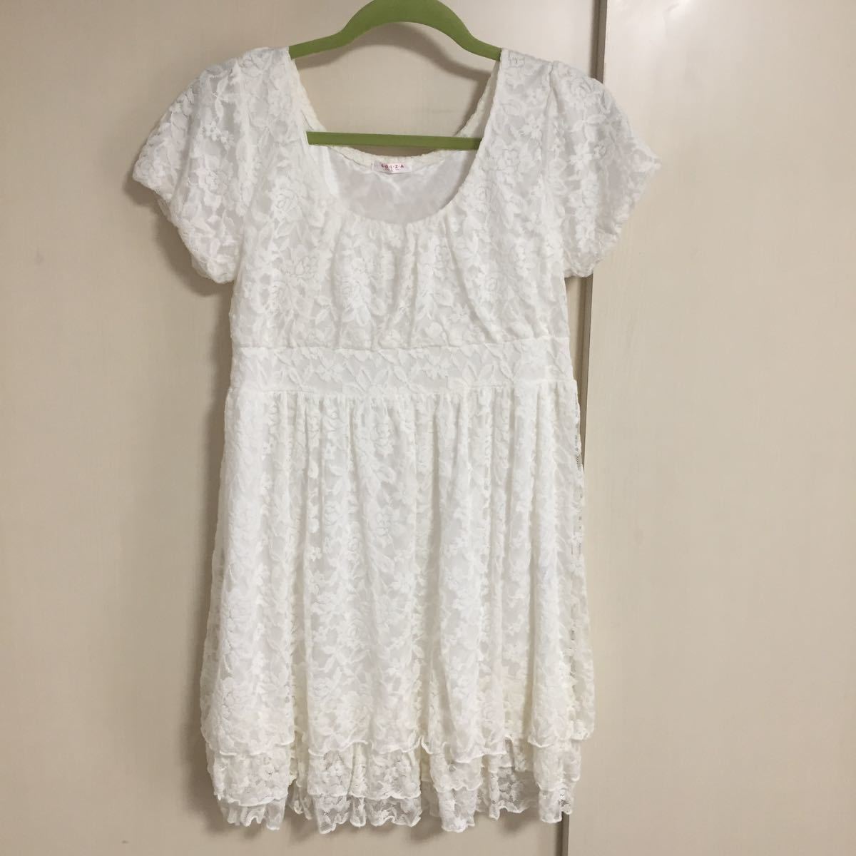 Paypayフリマ 美品 コルザ 白 半袖ワンピース Paypayフリマ 美品 コルザ 白 半袖ワンピース