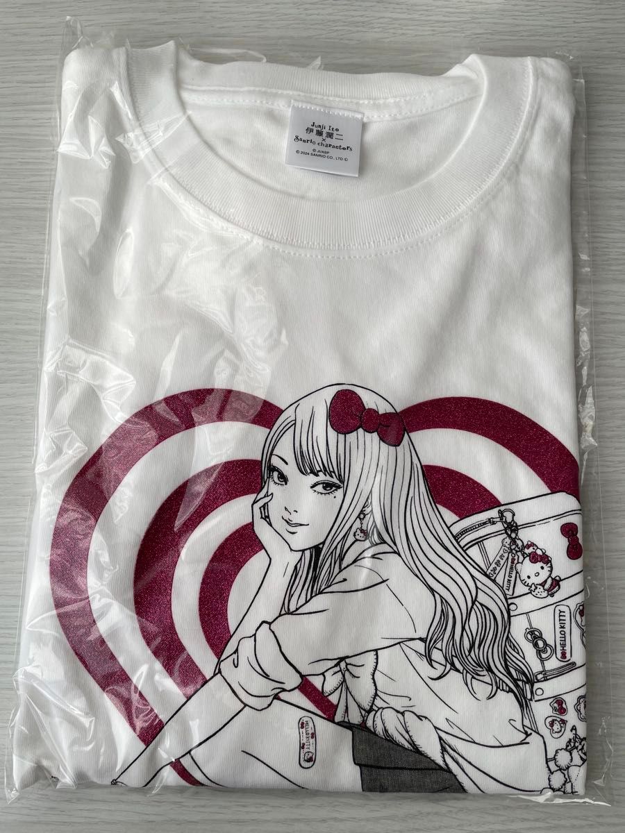 伊藤潤二×サンリオキャラクターズ ラメTシャツ ギャル富江 伊藤潤二×サンリオキャラクターズ ラメTシャツ ギャル富江