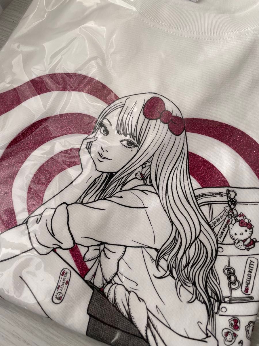 伊藤潤二×サンリオキャラクターズ ラメTシャツ ギャル富江 伊藤潤二×サンリオキャラクターズ ラメTシャツ ギャル富江