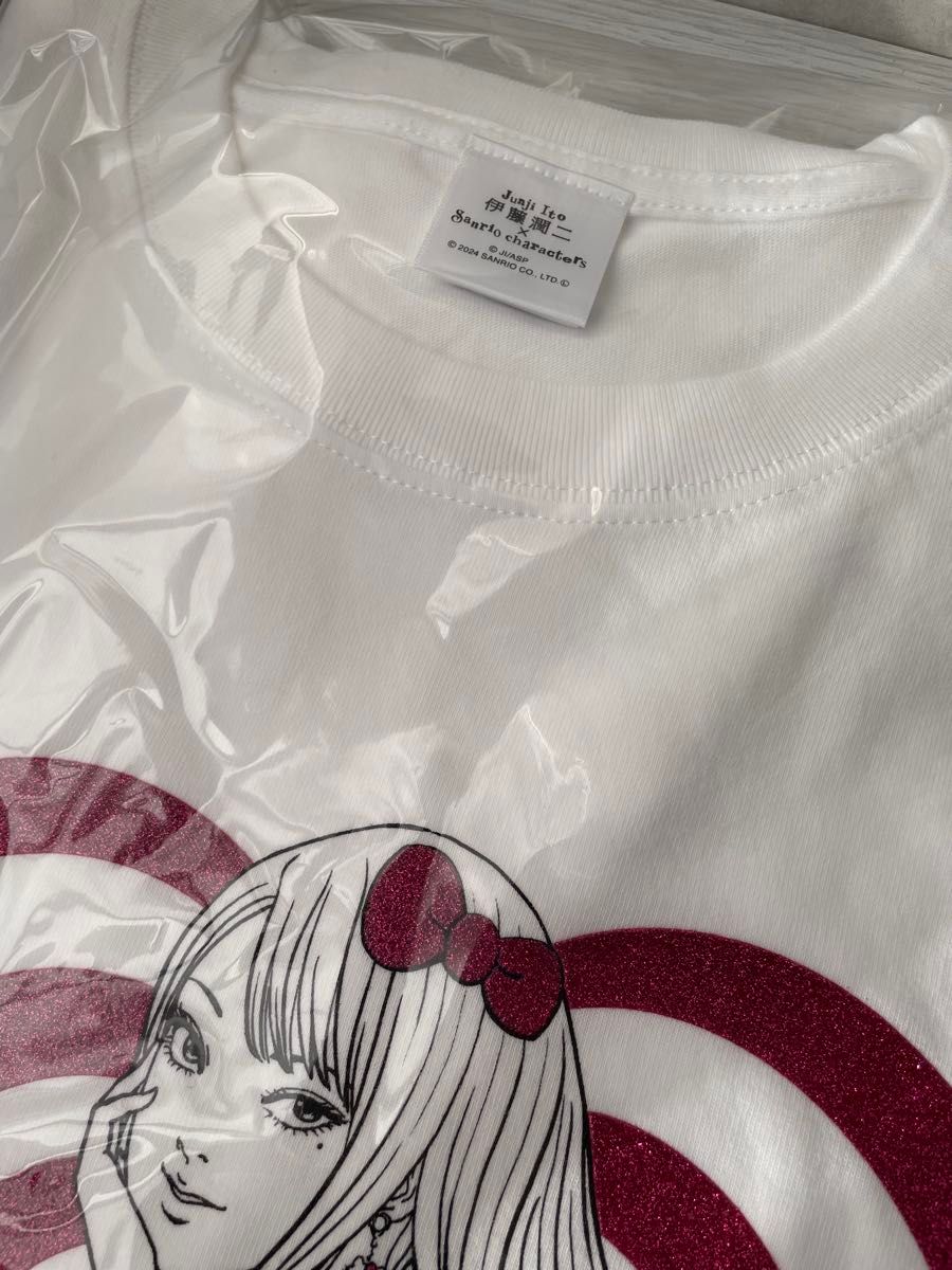 伊藤潤二×サンリオキャラクターズ ラメTシャツ ギャル富江 伊藤潤二×サンリオキャラクターズ ラメTシャツ ギャル富江