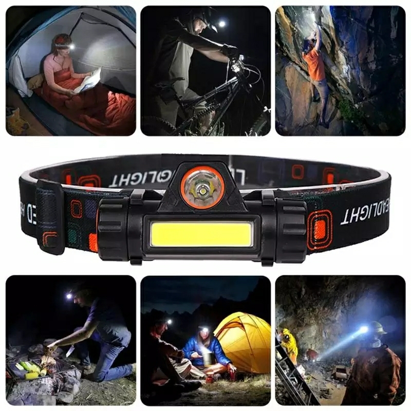 【送料無料】LEDヘッドライト USB充電式 小型軽量 最高照度 角度調節 防水 登山/キャンプ/サイクリング/ハイキング/防災/夜釣り/非常時用