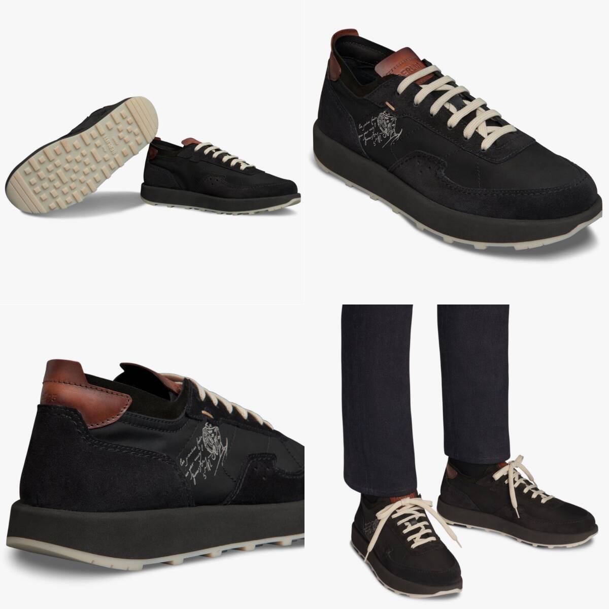 定価17 1万 BERLUTI Light Track Suede Leather Nylon Sneakers 定価17 1万 BERLUTI Light Track Suede Leather Nylon Sneakers