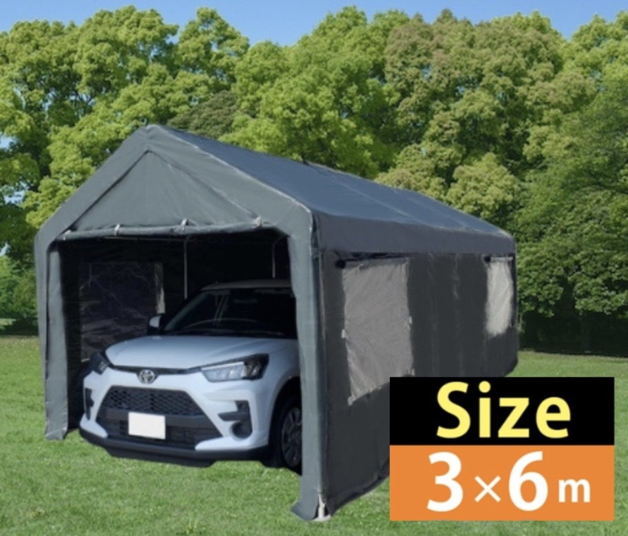 コリアグランドセール 2025 開封後、倉庫保管 】ガレージテント 3×6m ストロング グレー その他