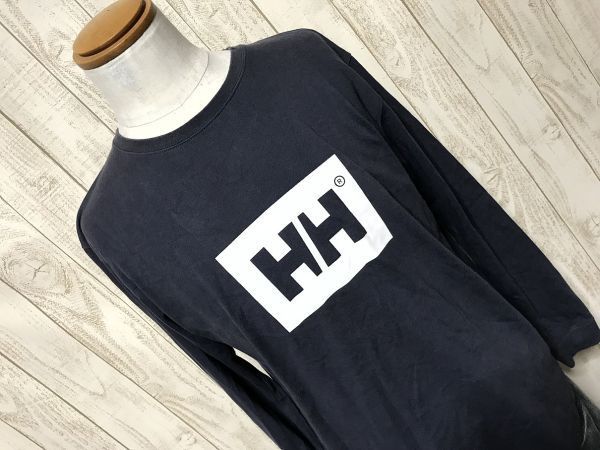  новые поступления *[ long T]HELLY HANSEN Helly Hansen передний Logo темно-синий L Vintage 